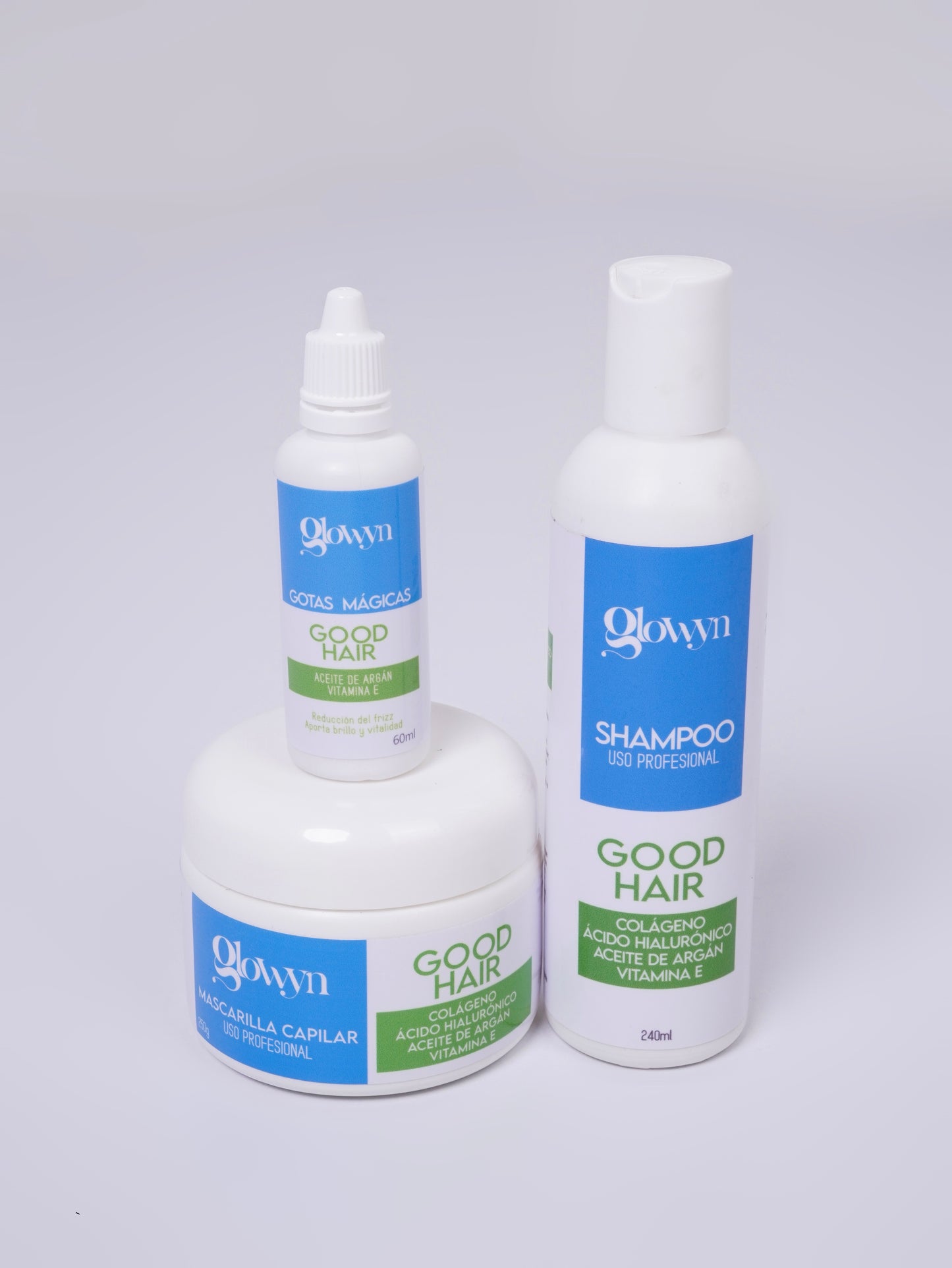 *Tratamiento Capilar Good Hair | Champú +Mascarilla +Gotas Magicas